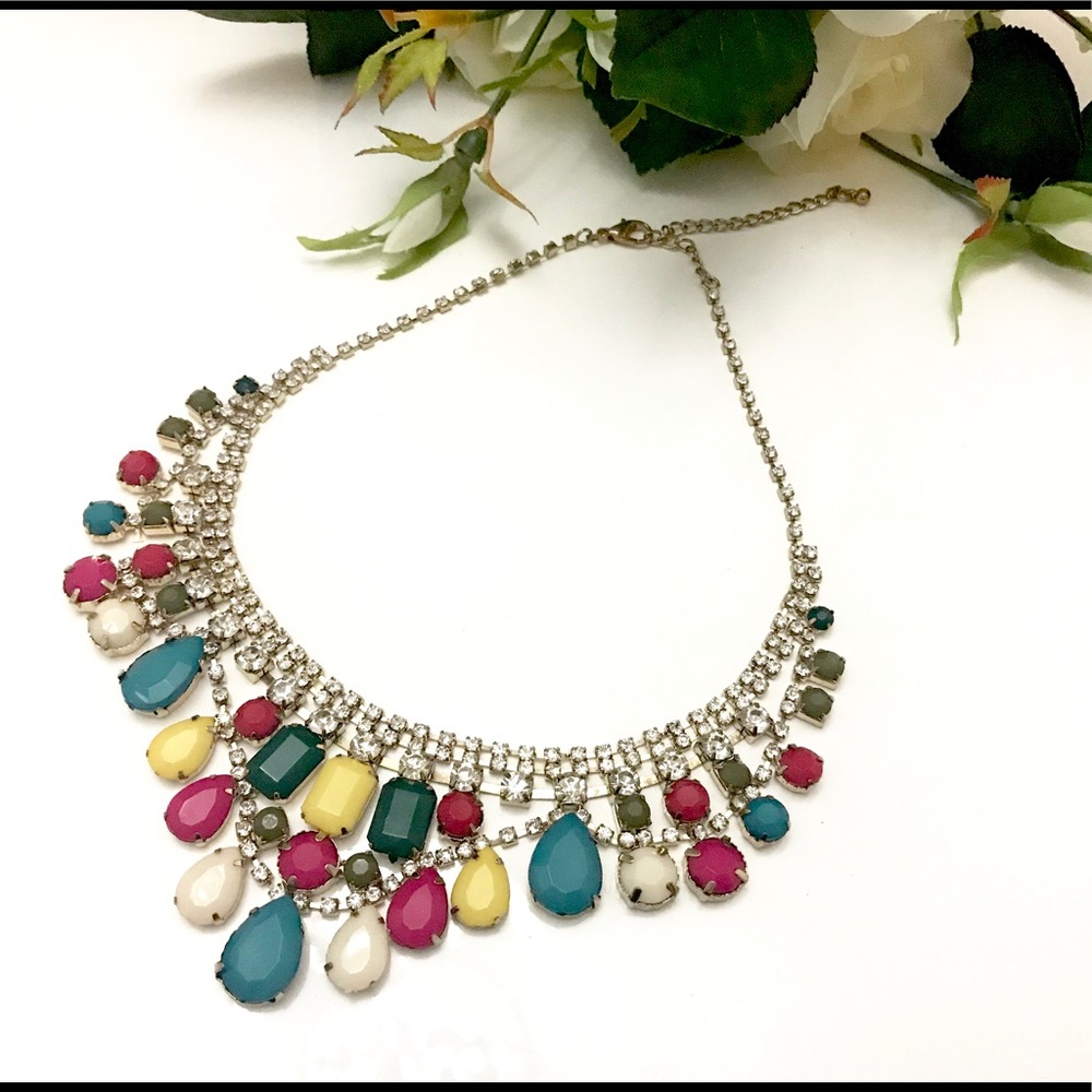 Beautiful ABS color stone crystal necklace